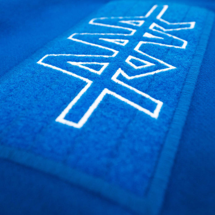 TEAM RAR Blue Velcro Hoodie Front Side Velcro Detail