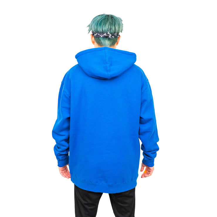 TEAM RAR Blue Velcro Hoodie Back Side Hood down with Stove&